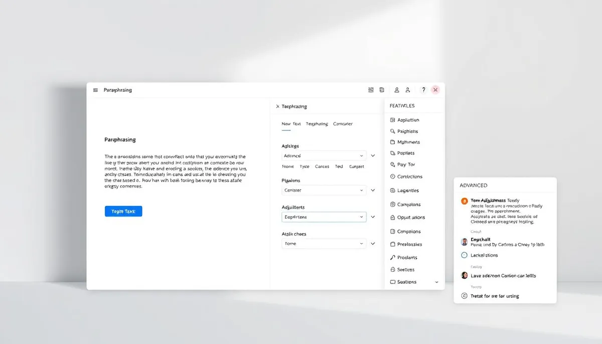 pre post seo paraphrasing tool interface