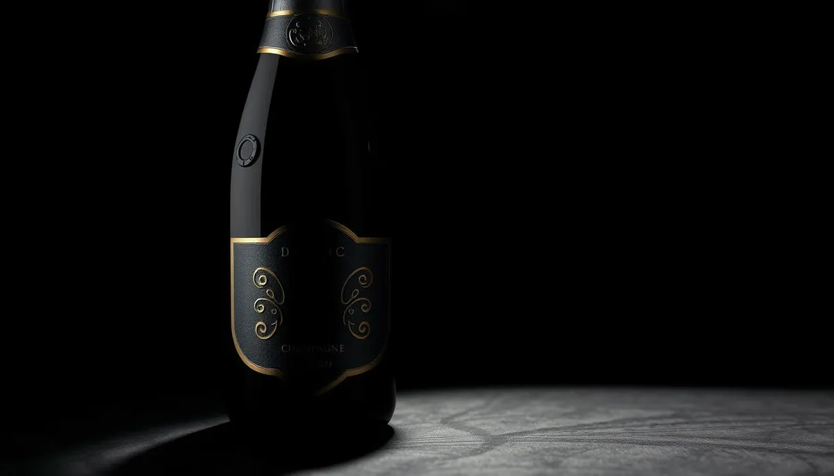 Champagne zwarte fles design elements