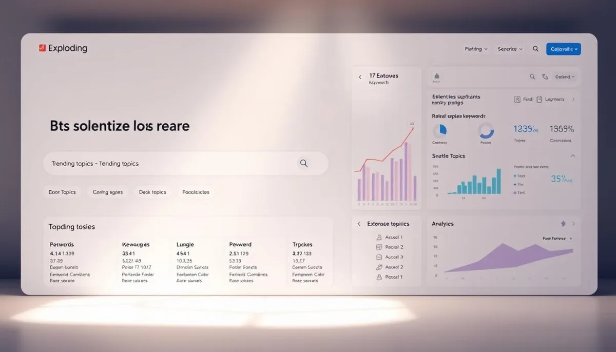 Exploding Topics interface for keyword research