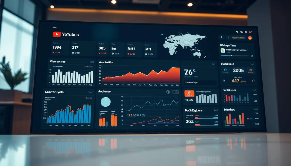 YouTube video analytics dashboard showing performance metrics