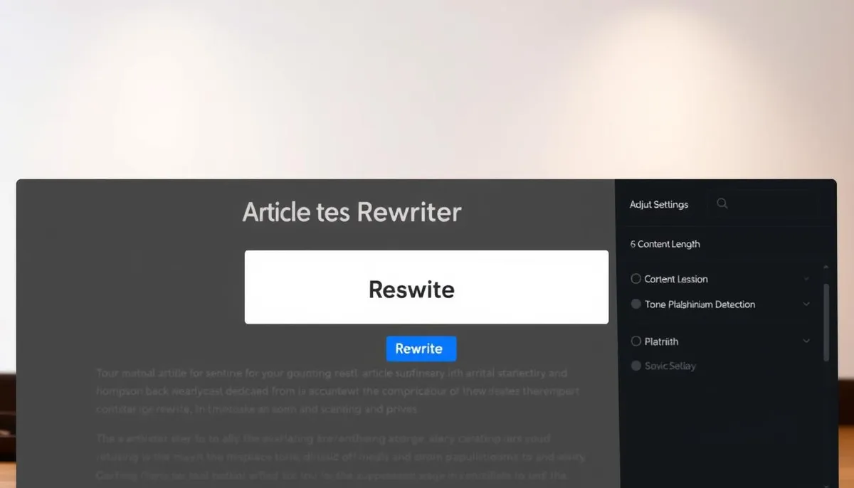article rewriter tool interface