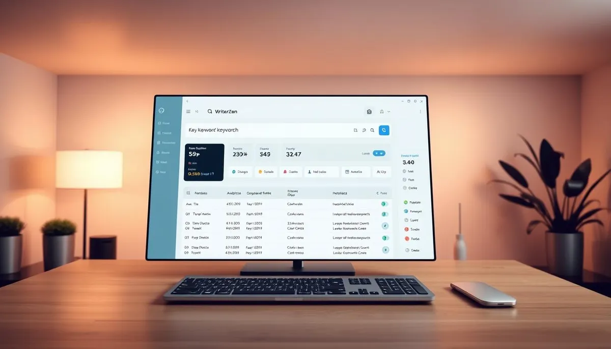 WriterZen keyword research tool interface