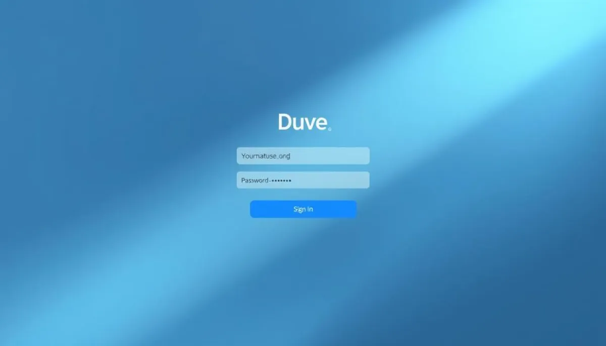 Duve login interface
