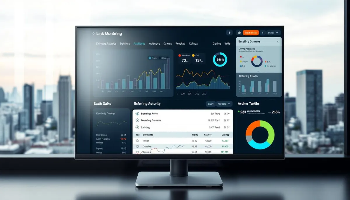 backlink monitoring dashboard showing link profile analysis