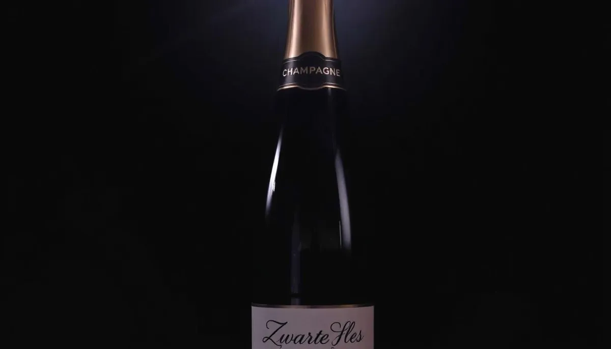 champagne zwarte fles