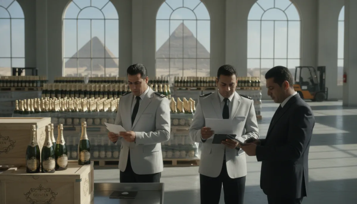 importing champagne into Egypt