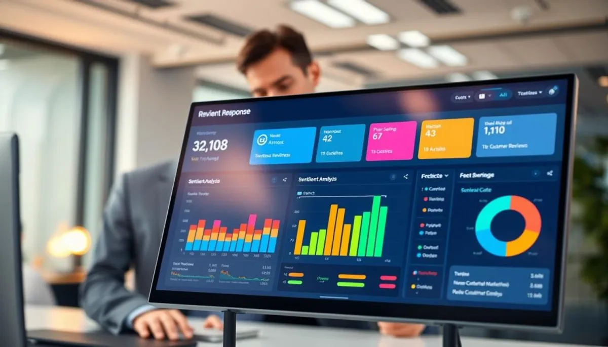 review response tool dashboard showing sentiment analysis