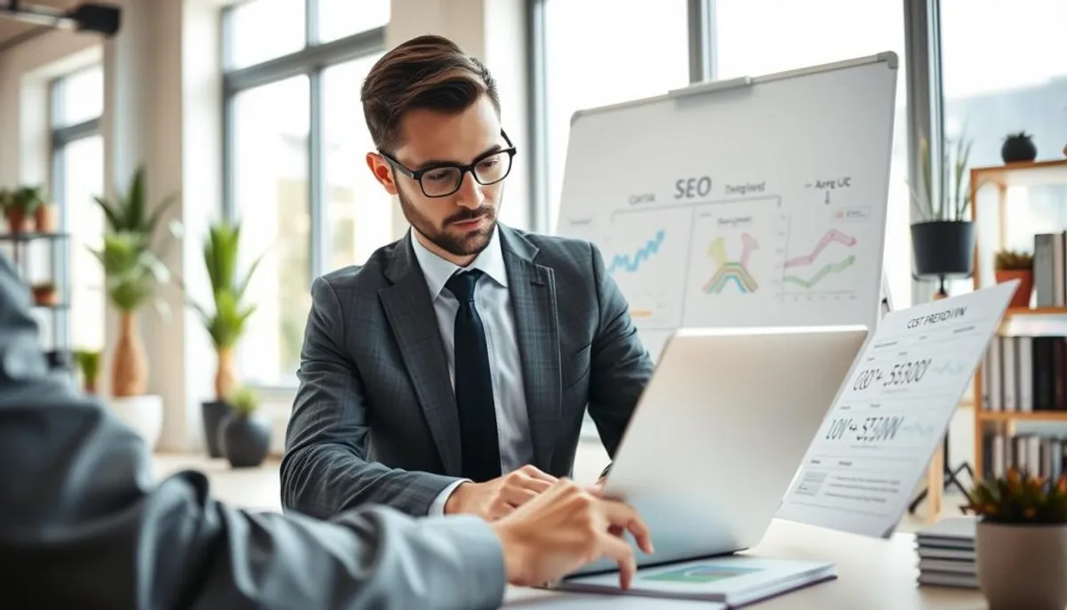SEO specialist analyzing cost breakdown and optimization strategies SEO specialist analyzing cost breakdown and optimization strategies